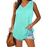 Womens Workout Tank Tops Sexy Tank Tops for Women Trendy Fitted Flowy Tank Tops Sleeveless T Shirts Workout Tops Solid Vintage Summer Tops Mint Green