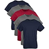 Gildan Men’s Crew T-Shirts, Multipack, Style G1100, Navy/Charcoal/Red (5-Pack), Large