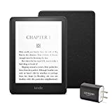 Kindle Paperwhite Essentials Bundle including Kindle Paperwhite – Wifi, Ad-supported, Amazon Leather Cover, and Power Adapter