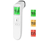 Forehead Thermometer, Baby and Adults Thermometer with Fever Alarm, LCD Display and Memory Function, Ideal for Whole Family (White)