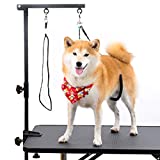 Breeze Touch Dog Grooming Table Arm – 35” Dog Grooming Stand with Clamp and Post, Loop Noose, No Sit Haunch Holder Grooming Restraint for Small & Medium Dogs