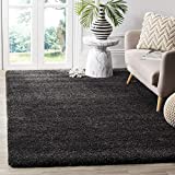 SAFAVIEH Milan Shag Collection 8’6″ x 12′ Dark Grey SG180 Solid Non-Shedding Living Room Bedroom Dining Room Entryway Plush 2-inch Thick Area Rug