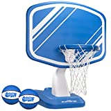 GoSports Splash Hoop PRO Swimming Pool Basketball Game – Includes Poolside Water Basketball Hoop, 2 Balls and Pump – Blue