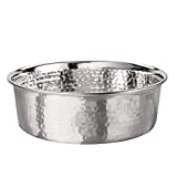 Neater Pet Brands Hammered Decorative Designer Bowls – Luxury Style Premium Dog and Cat Dishes (Large, Stainless)