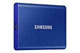 SAMSUNG T7 1TB, Portable SSD, up to 1050MB/s, USB 3.2 Gen2, Gaming, Students & Professionals, External Solid State Drive (MU-PC1T0H/AM), Blue