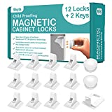 Magnetic Cabinet Locks (12-Pack 2 Keys) Baby Proofing & Child Safety by Skyla Homes – The Safest, Quickest and Easiest Multi-Purpose 3M Adhesive Child Proof Latches, No Screws or Tools Needed