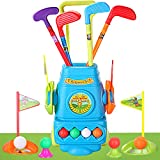 JOYIN Kids Golf Club Set with Mat, 6 Golf Sticks, 2 Practice Holes and 8 Balls, Toddler Golf Toy, Golf Suitcase Game Play Set & Sports Toys Gift for Boys Girls 3 4 5 6 Year Old