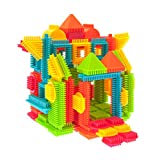 PicassoTiles PTB120 120pcs Bristle Shape 3D Building Blocks Tiles Construction Toy Set Learning Playset STEM Toy Set Educational Kit Child Brain Development Preschool Kindergarten Toy