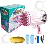 Bubble Blowing Gun 69 Hole Kid Electric Huge Amount Bubble Maker Strong Tightness Bubble Blaster Bazooka Bubble Machine with Colorful Lights for Boys Girls Adults Birthday Summer Outdoor Party Gift