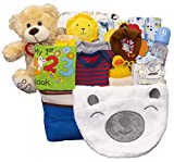 Joyful Arrival Deluxe Baby Boy Gift Set – Diaper Organizer, Baby Clothes & Much More