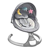 Nova Baby Swing for Infants – Motorized Portable Swing, Bluetooth Music Speaker with 10 Preset Lullabies, Remote Control, Gray – Jool Baby