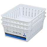 Basic Square Mini Bin Storage Trays – White – 3pk by Mainstay