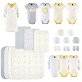 The Peanutshell Newborn Layette Gift Set for Baby Boys or Girls | 23 Piece Gender Neutral Newborn Clothes & Accessories Set | Safari Themed