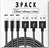 iPhone Charger Apple MFi Certified Lightning Cable 6ft for 13 12 11 XS Pro Max Mini XR X 8 7 6 Plus iPad Extra Long Fast Braided USB Charging Cords