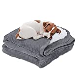 Dog Blanket Waterproof Reversible 50″x60″ – Pet Blankets for Small Medium Large Dogs Bed | Sofa | Couch | Car Protector – Soft Fuzzy Sherpa Dogs and Cat Throw Blanket Machine Washable