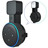 Wall Mount Stand, Outlet Wall Mount Holder for Echo Dot 3rd Generation Smart Home Speakers Space-Saving Hanger for Alexa Holder Plug Wall Mount Built-in Cable Management Hide Messy Wires(1 Pack Black)