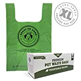 Certified Compostable Dog Poop Bags | Dog Waste Bags with Handles | Unscented, 38% Vegetable-Based & Eco-Friendly, Thick & Leak Proof, Easy Open | X-Large Size | 30 Count