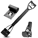 Meeko’s Way 31.5 inch Portable Pet Pooper Scooper – Extra Long Handle – for Small and Large Dogs – Durable Dog Pooper Scooper with Foldable Design – Poop Bags Included, Black
