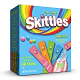 Skittles Singles To Go Tropical Flavors Variety Pack, Powdered Drink Mix, Includes 4 Flavors, Strawberry Starfruit, Mango Tangelo, Kiwi Lime, Pineapple Passionfruit, 40 Count