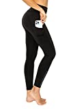 Women’s High Waist 7/8 Length Reflective Pocket Yoga Pants-YL8A-BLACK-M