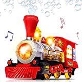 Bubble Blowing Toy Train with Lights and Sounds by ArtCreativity – Includes 5oz Bubble Solution and Plastic Funnel – Moving Bump and Go Steam Locomotive for Kids for Boys and Girls