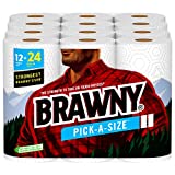 Brawny® Pick-A-Size® Paper Towels, 12 Double Rolls = 24 Regular Rolls