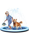 VISTOP Non-Slip Splash Pad for Kids and Dog, Thicken Sprinkler Pool Summer Outdoor Water Toys – Fun Backyard Fountain Play Mat for Baby Girls Boys Children or Pet Dog (67″)