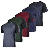 Men’s Quick Dry Fit Dri-Fit Short Sleeve Active Wear Training Athletic Essentials Crew T-Shirt Fitness Gym Wicking Tee Workout Casual Sports Running Tennis Exercise Undershirt Top – 5 Pack,-Set 13,3XL