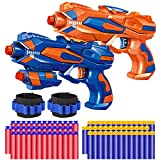 POKONBOY 2 Pack Blaster Guns Toy Guns for Boys with 60 Pack Refill Soft Foam Darts for Kids Birthday Gifts Party Supplies Hand Gun Toys for 6+ Year Old Boys