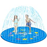 Splash Pad, 68″ Sprinkler for Kids, Outdoor Water Toys for Kids Ages 4-8, Kids Sprinklers for Outside, Backyard Summer Water Park Toddlers Pool Toys Gifts for 3-12 Year Old Boys Girls