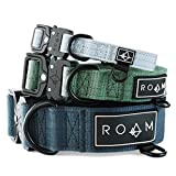 Made to ROAM Premium Dog Collar – Adjustable Heavy Duty Nylon Collar with Quick-Release Metal Buckle (Oregon Haze, Size 4)