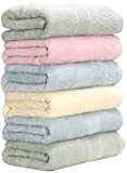 Premium Bamboo Cotton Bath Towels-27x54inch – Natural, Ultra Absorbent Towels for Bathroom (6 Piece Set)