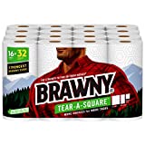 Brawny® Tear-A-Square® Paper Towels, 16 Double Rolls = 32 Regular Rolls