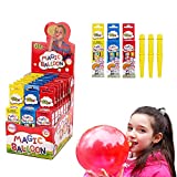 BILIPO 3Pcs Magic Balloon-Large, Bubbles for Kids Outside, Bubble Blowing Products, Bubble Toys, Bubble Balloon, Toddler Outdoor Toys,Plastic Balloons Variety Pack, 3 Tubes of Assorted Colors