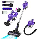 INSE Cordless Vacuum Cleaner, 23Kpa 265W Powerful Suction Stick Vacuum Cleaner,Up to 45min Runtime, Rechargeable Battery Vacuum,10-in-1 Lightweight Vacuum for Carpet Hard Floor Pet Hair Car,S6T Violet