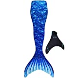 Fin Fun Wear-Resistant Mermaid Tail for Swimming Monofin Included, Arctic Blue, Child 6