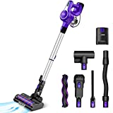 INSE Cordless Vacuum Cleaner, 23Kpa 265W Powerful Suction Stick Vacuum Cleaner, Up to 45min Runtime, Rechargeable Battery Vacuum, 10-in-1 Lightweight Vacuum for Carpet Hard Floor Pet Hair, S6T Purple