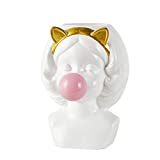 Zumllex Blowing Bubbles Girl Creative Vase Decoration Ornaments Dry Vase Home Living Room Table Art Statue (White)