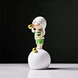 Green Bubble Blowing Boy Standing On The Ball,Cabinets,Desktop Decor Home Ornaments Statues Decorative Creative Gift