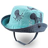 XIAOHAWANG Baby Sun Hat Boys Girls Toddler Summer Bucket Outdoor Child Beach Caps UPF 50+ (Octopus, 18.11″/ 3-6 Months)