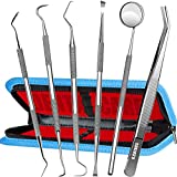 Dental Tools, Plaque Remover for Teeth, Professional Dental Hygiene Cleaning Kit, Stainless Steel Tooth Scraper Plaque Tartar Remover Cleaner, Dental Pick Scaler Oral Care Tools Set – with Case