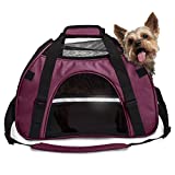 Furhaven Pet Carrier for Cats and Small Dogs – Water-Resistant Multipurpose Travel and Hiking Tote Bag Crate with Weather Guard, Raspberry, Small