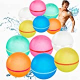 Reusable Water Balloons Water Bombs Splash Ball Quick Fill Self Sealing Silicone Water Balloons for Kids Adults Outdoor Activities Pool Water Games Toy (12 Pcs)