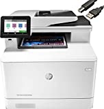 HP Color Laserjet Pro M479fdn All-in-One Laser Printer, Print Scan Copy Fax, Automatic 2-Sided Printing, 600×1200 dpi, 250-sheet, 28 ppm, 512MB, Works with Alexa, Bundle with JAWFOAL Printer Cable