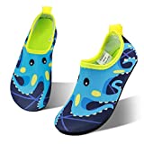 HIITAVE Kids Water Shoes Non-Slip Quick Dry Barefoot Beach Aqua Swim Pool Socks for Boys & Girls Toddler Navy/Octopus 13.5-1 M US Little Kid