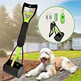 HOMAGICO Pooper Scooper for Large Dogs，Portable Dog Pooper Scooper with Long Handle,Foldable Pet Pooper Scooper with Waste Bag,Easy to Use Perfect for Grass,Dirt,Gravel（Green）