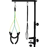 Kalolary Foldable Pet Grooming Arm with Clamp, Dog Grooming Loop Noose & Two No Sit Haunch Holder, 35.5″ Height Adjustment Grooming Arm for Large and Small Dogs
