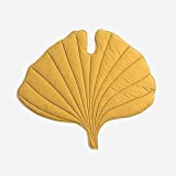 TOPTREE Decorative 3D Yellow Leaves Shaped Pet Blanket Cushion Household Dog Blanket Cat Blanket Pet Blanket Warm Soft Plush Blankets for Dog Bed and Cat Bed , Couch, Sofa(50″x45″, Ginkgo Yellow)