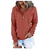 Hoodies for Women, Button Down Pullover sweatshirts for womens Drawstring Long Sleeve Clothes With Pocket warehouse sale clearance returns pallets deals of the day lightning deals today deals