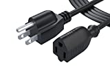 6 Ft Power Extension Cord Cable Extender – 18AWG NEMA 5-15P to 5-15R Strip Liberator Charger Outlet Saver for Computer Laptop Tv Monitor Printer PDU Office Tools Home Improvement Business and etc